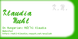 klaudia muhl business card